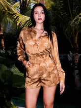 Armand Designer Women Printed Wide Leg Insert Pocket Shorts Casual Vacation Fall Brown